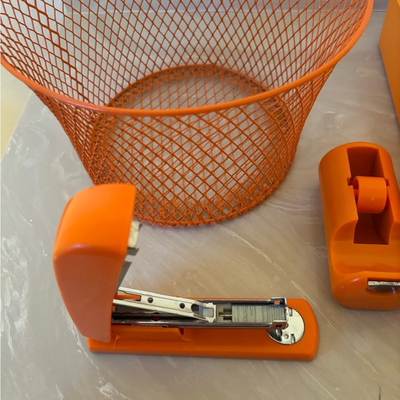 4 piece orange desk set - Picture 3 of 4